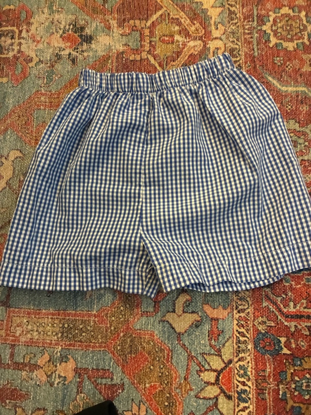 4T Blue and White Checkered Gingham Elastic Waist Shorts